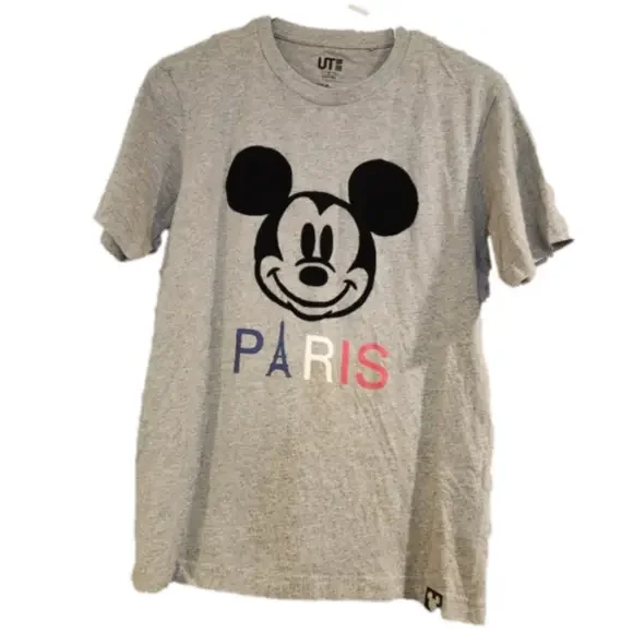 Uniqlo Mickey Paris Gray Tshirt Size Small - Picture 1 of 6